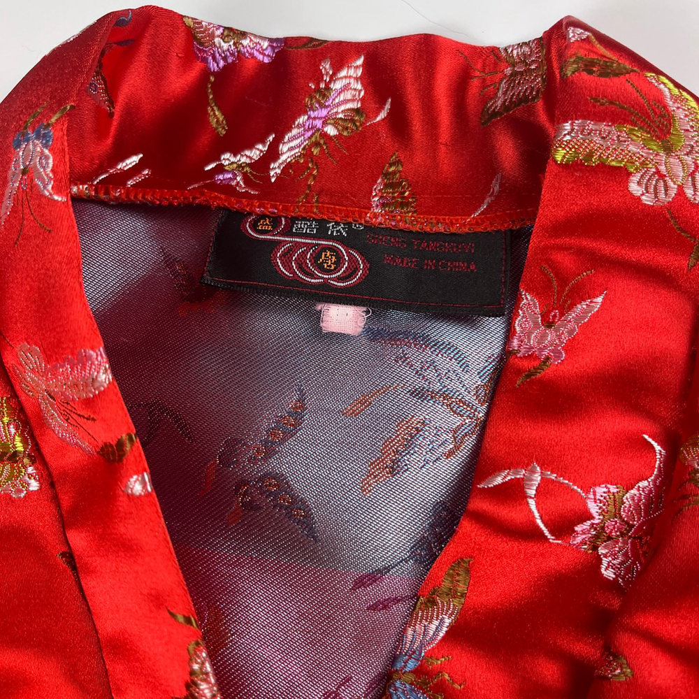 Sheng Tangkuyi women robe kimono butterfly print red size XS - Picture 5 of 9